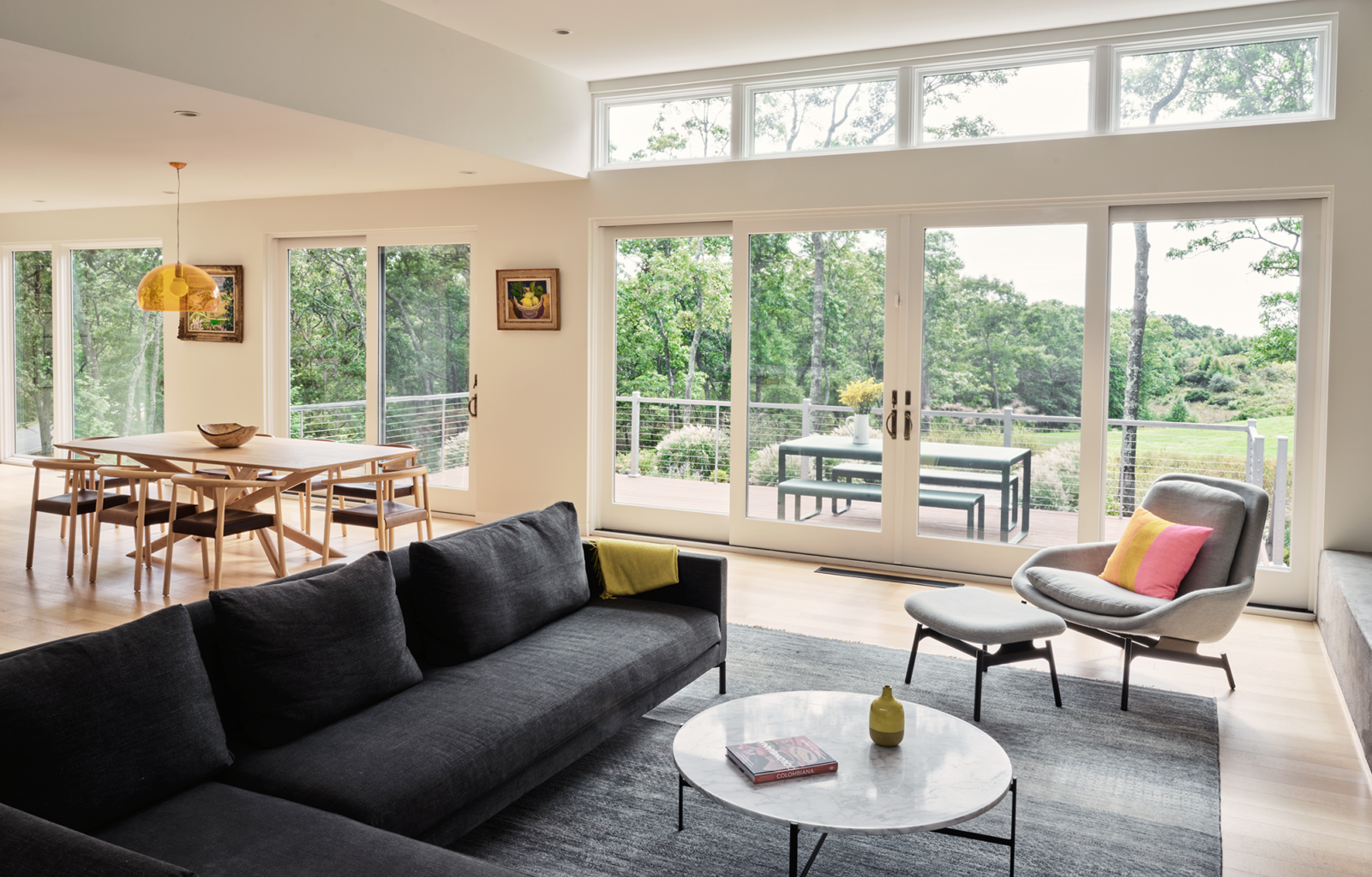 view of living room Ocean View House, Charlestown Rhode Island, Sarah Jefferys Architecture + Design