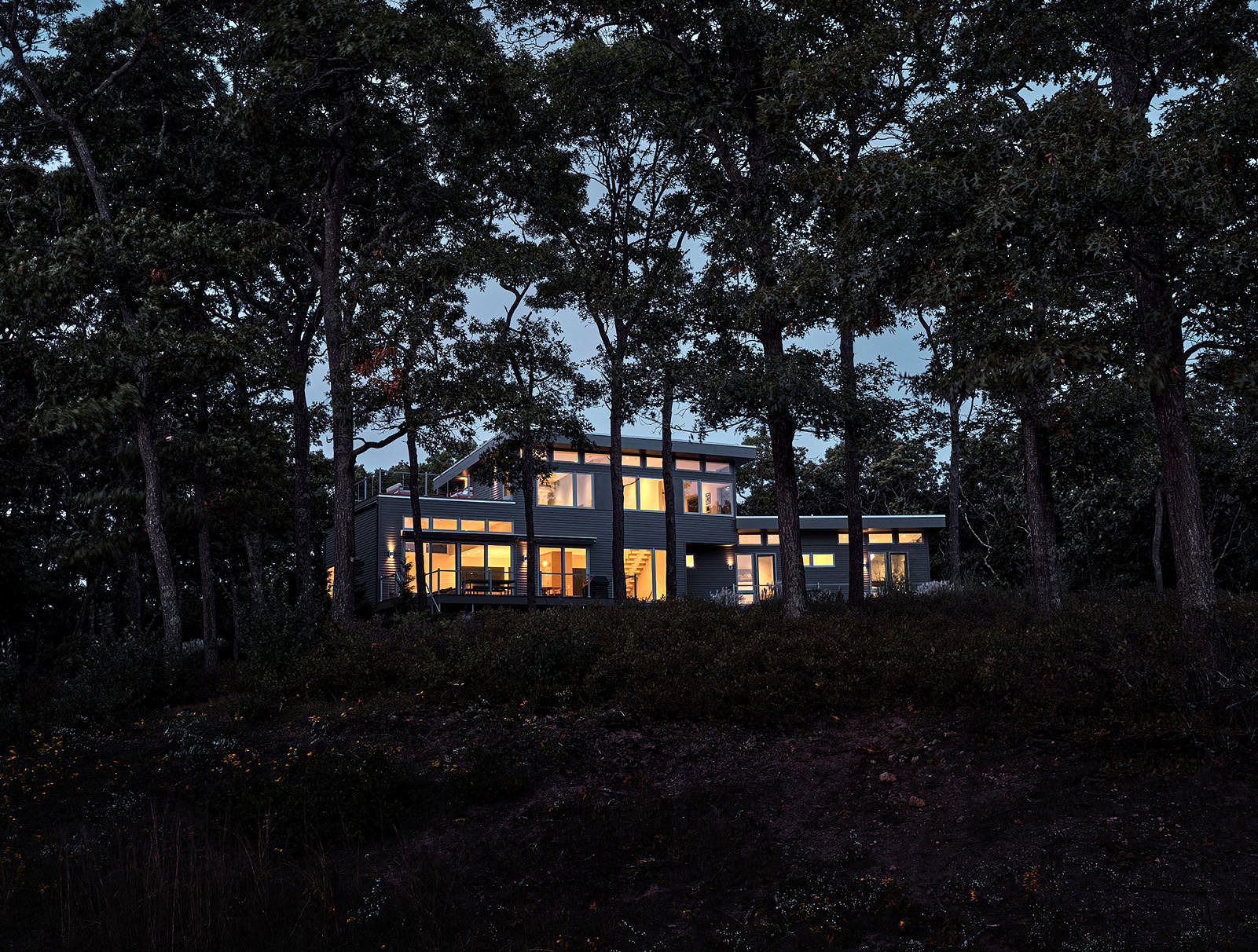 outdoor view of Ocean View House, Charlestown Rhode Island, Sarah Jefferys Architecture + Design