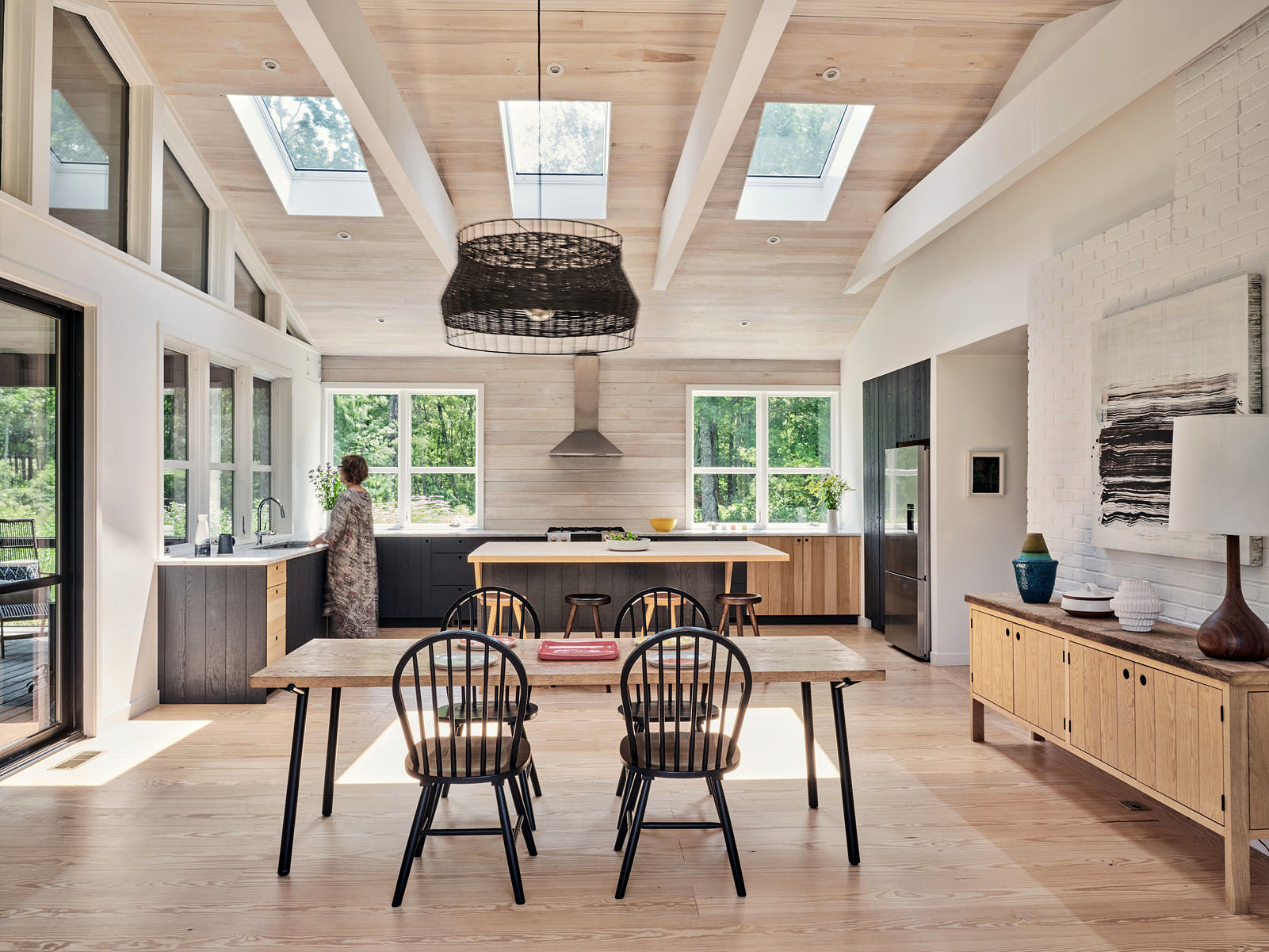 modern light-filled dining room addition by connecticut architect sarah jefferys