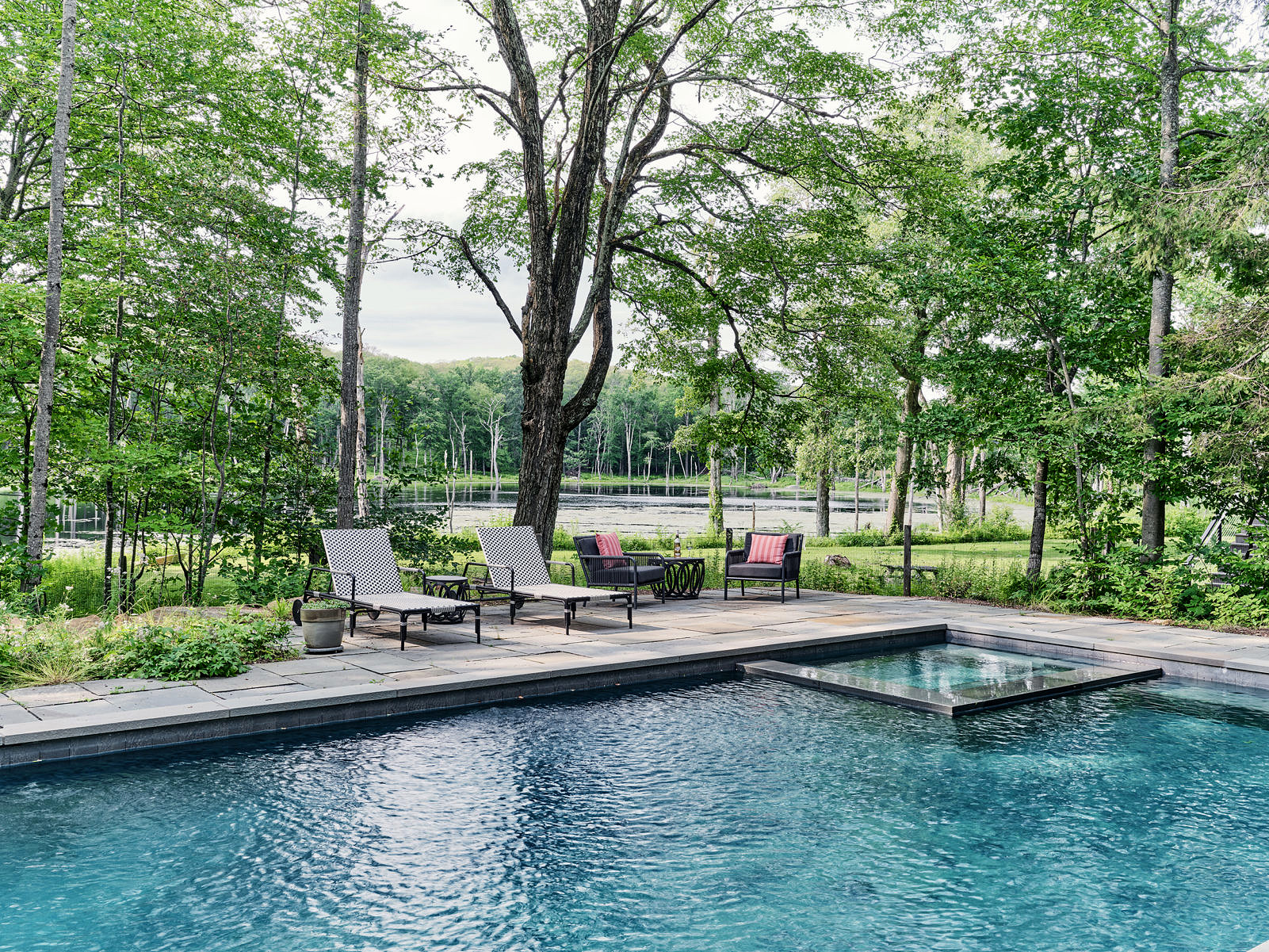 backyard and poolscape design by Connecticut architect sarah jefferys